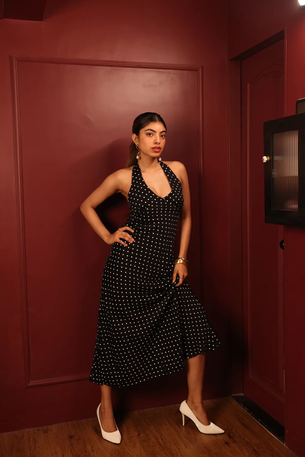 Black Etta Polka Dress