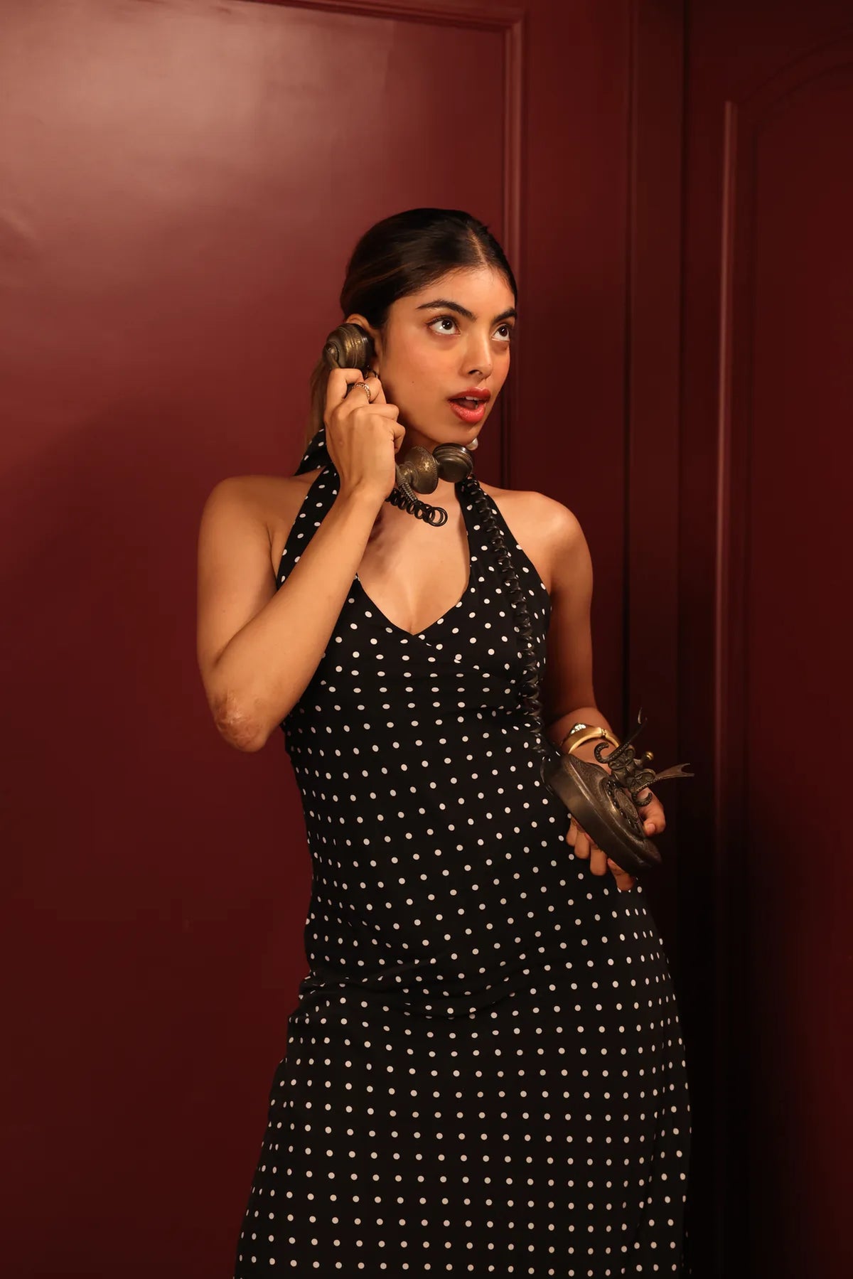 Black Etta Polka Dress