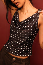 Black Cleo Polka Top