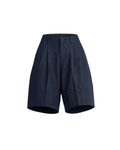 Navy Vale Pleated Shorts
