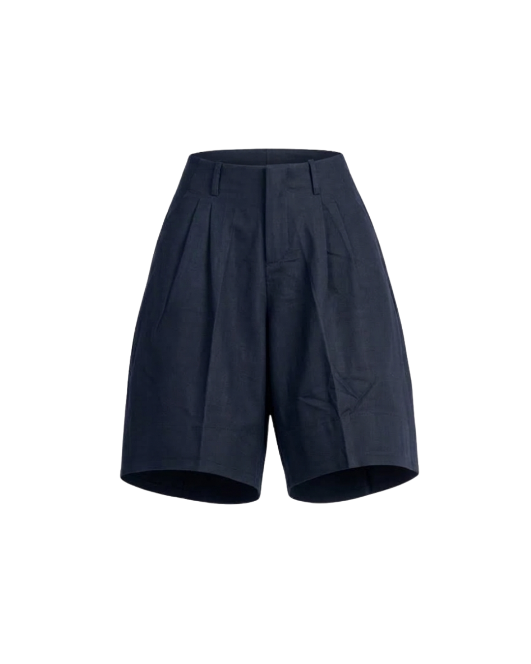 Navy Vale Pleated Shorts