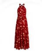 Red Rosa Halter Dress