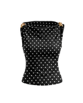 Black Cleo Polka Top