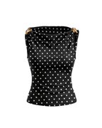 Black Cleo Polka Top