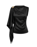 Black Vera Draped Top