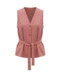 Red Mara Check Waistcoat