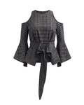 Grey Noa Check Top