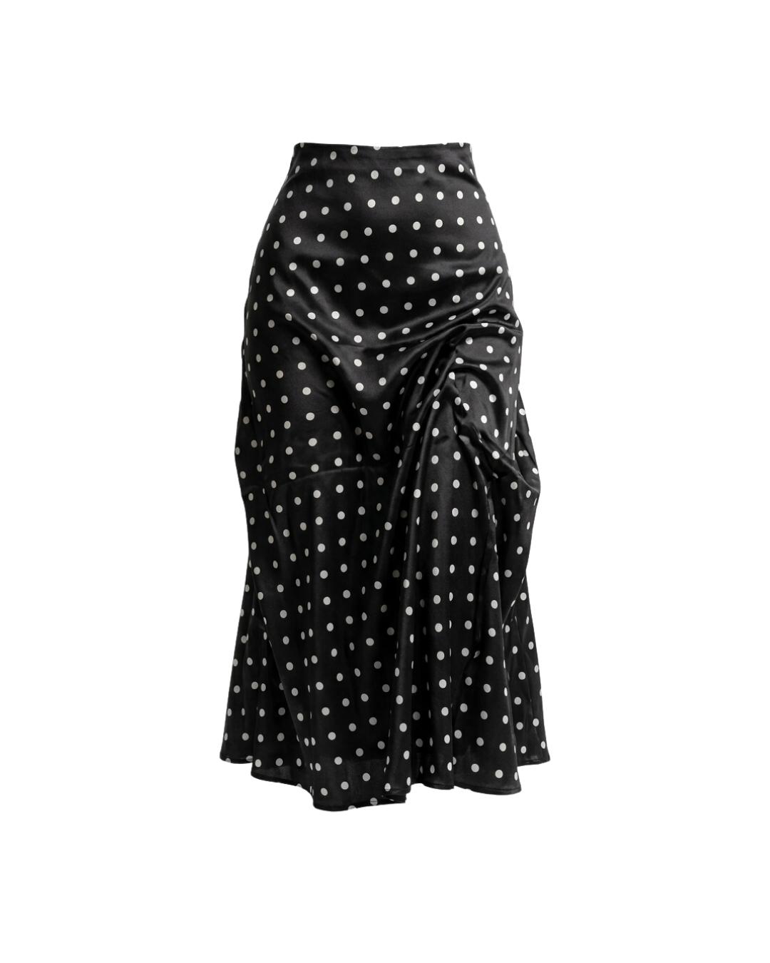 Black Doti Polka Skirt