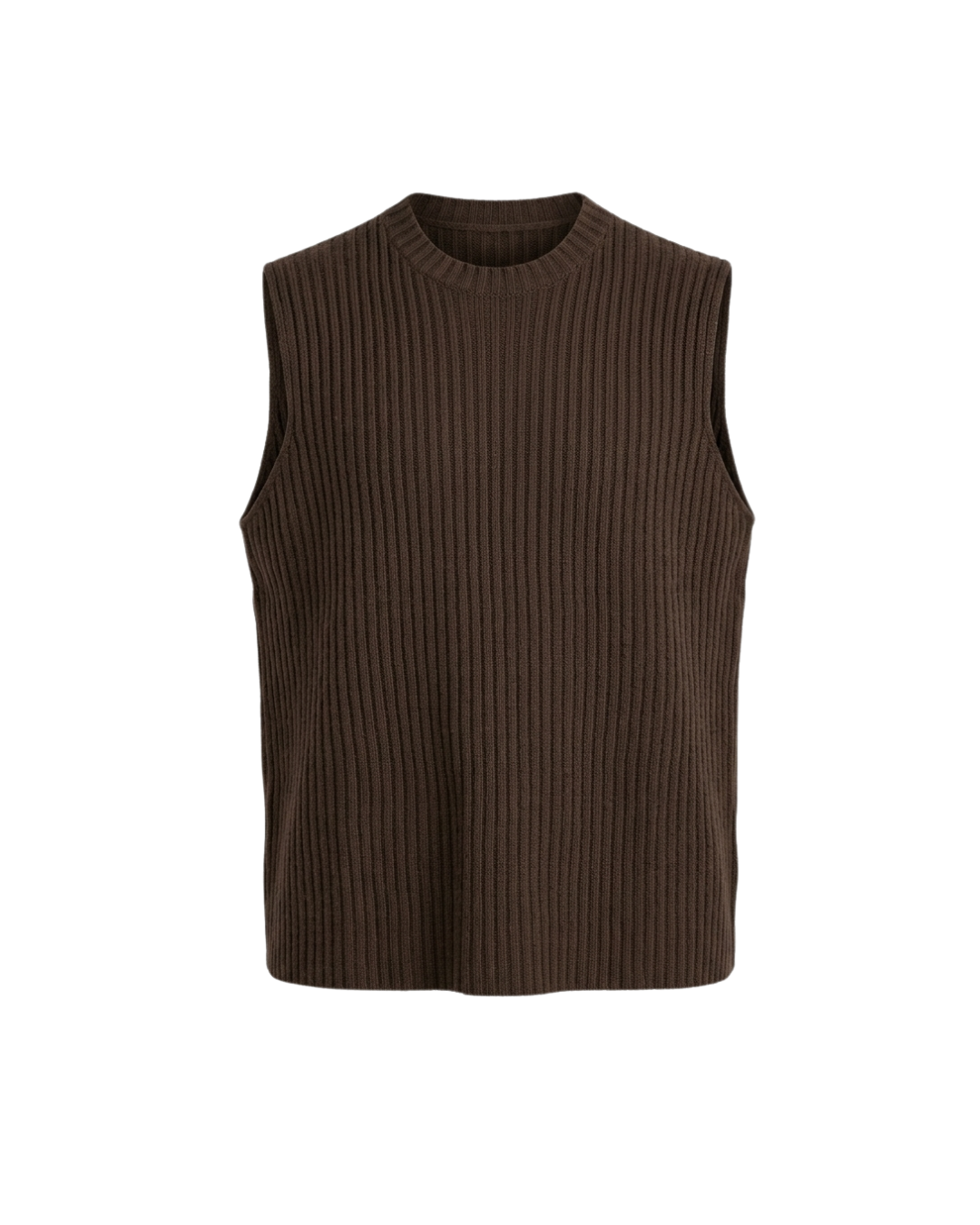Brown Thea Ribbed Tank