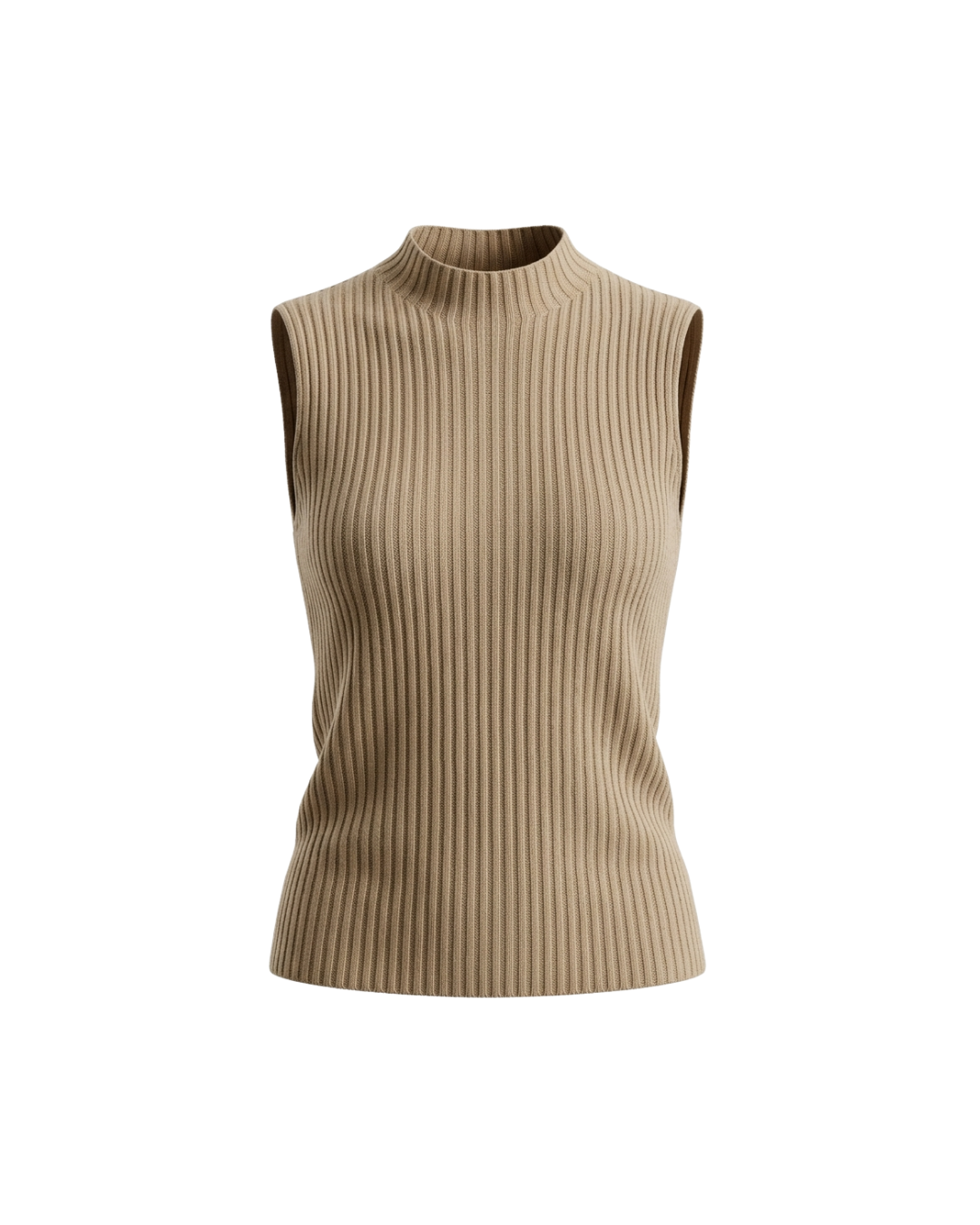 Beige Aven Ribbed Top