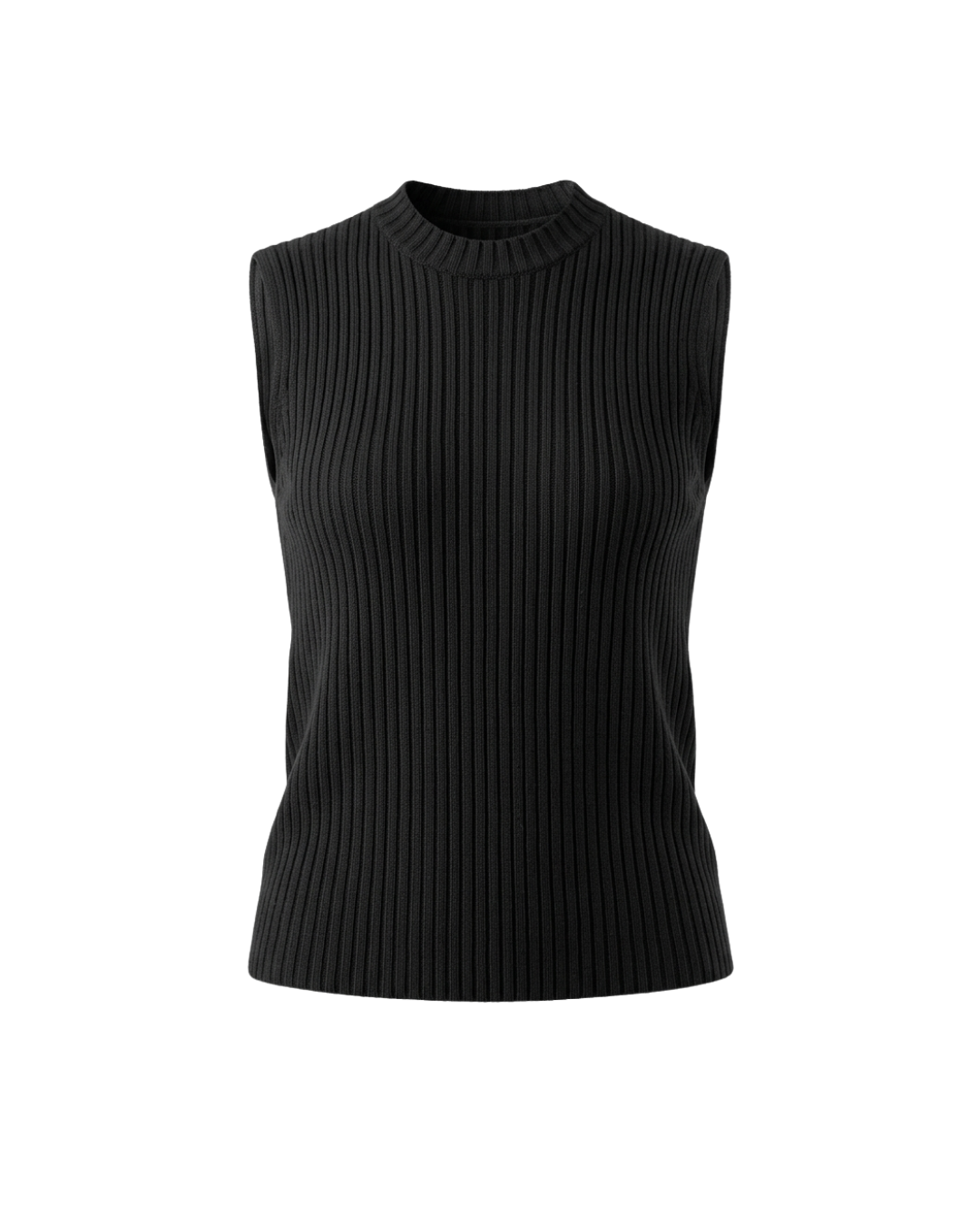 Black Aven Ribbed Top
