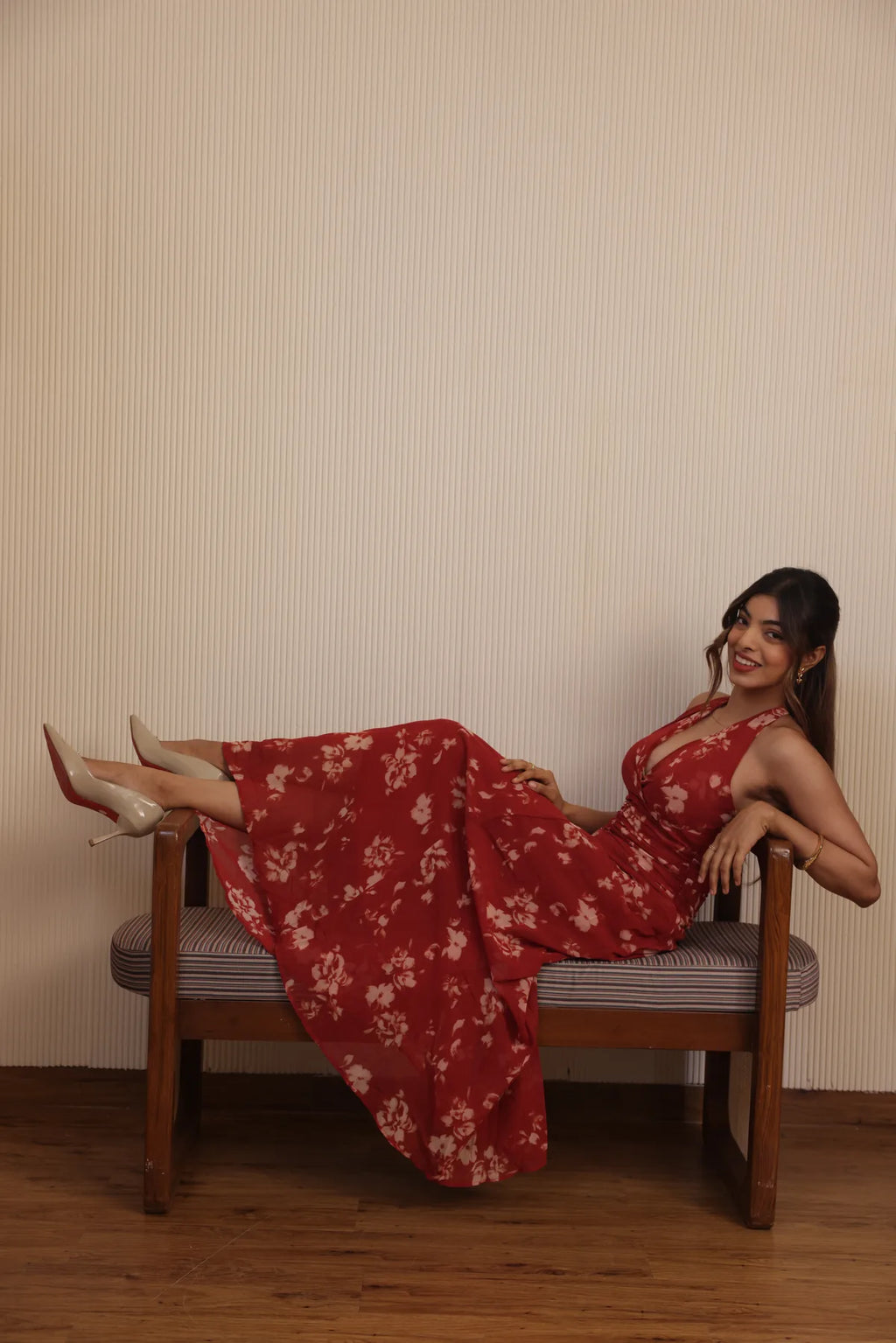 Red Rosa Halter Dress